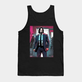 John Wick Comic book style_012 Tank Top